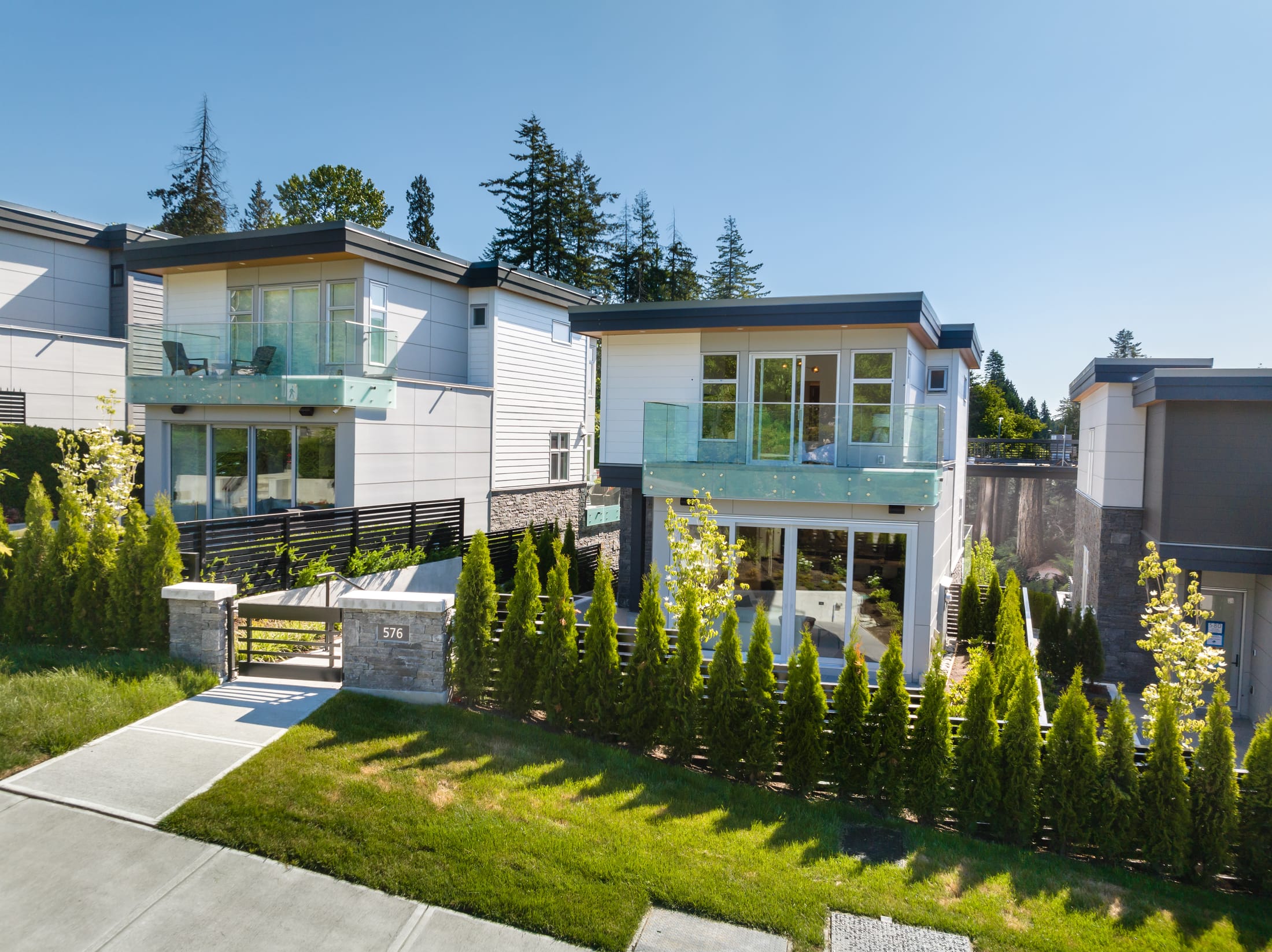 Townhome street frontage at Evelyn Walk