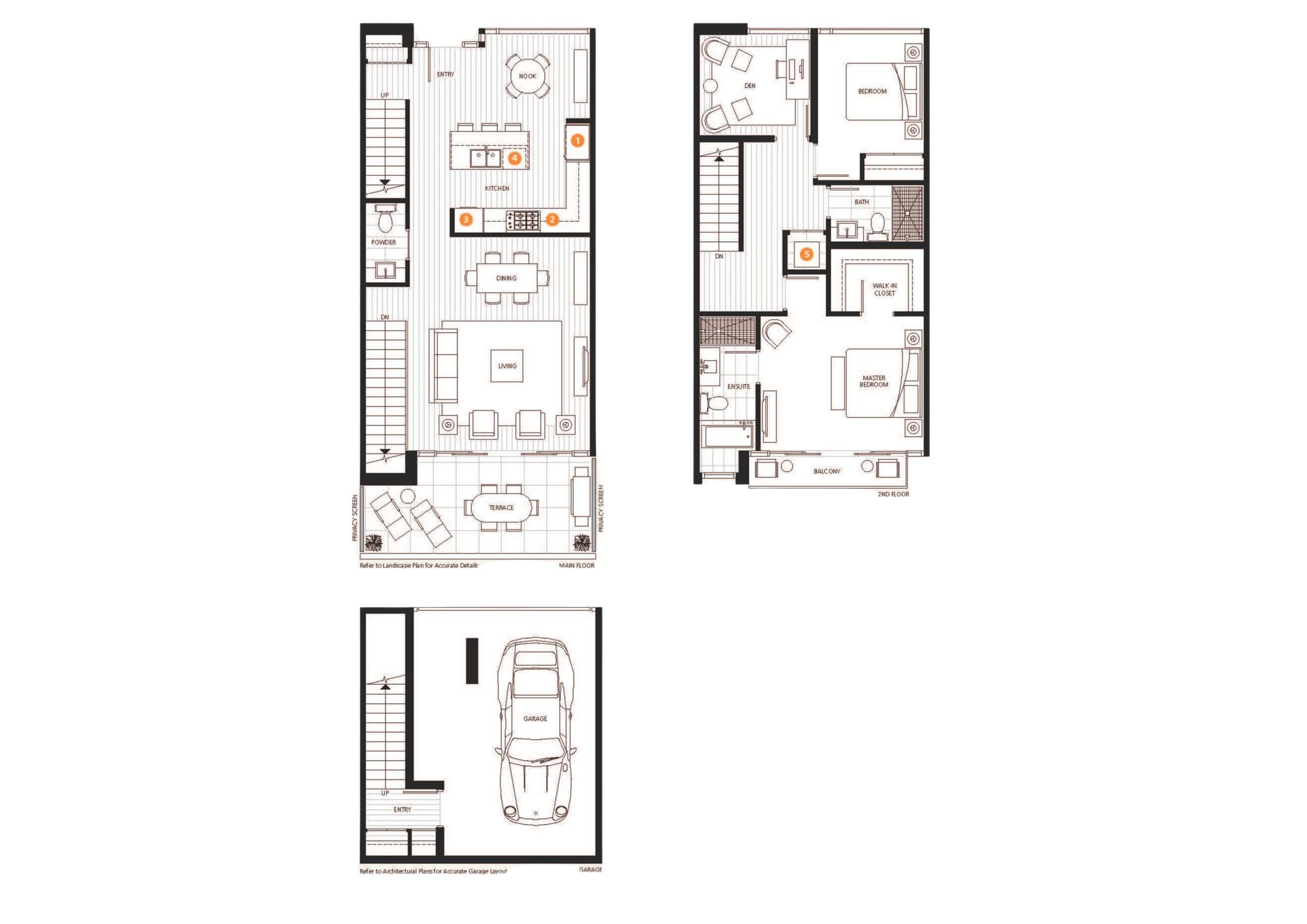 Plan TH — Forest Edge townhome floorplan, 2 Bedroom + Den